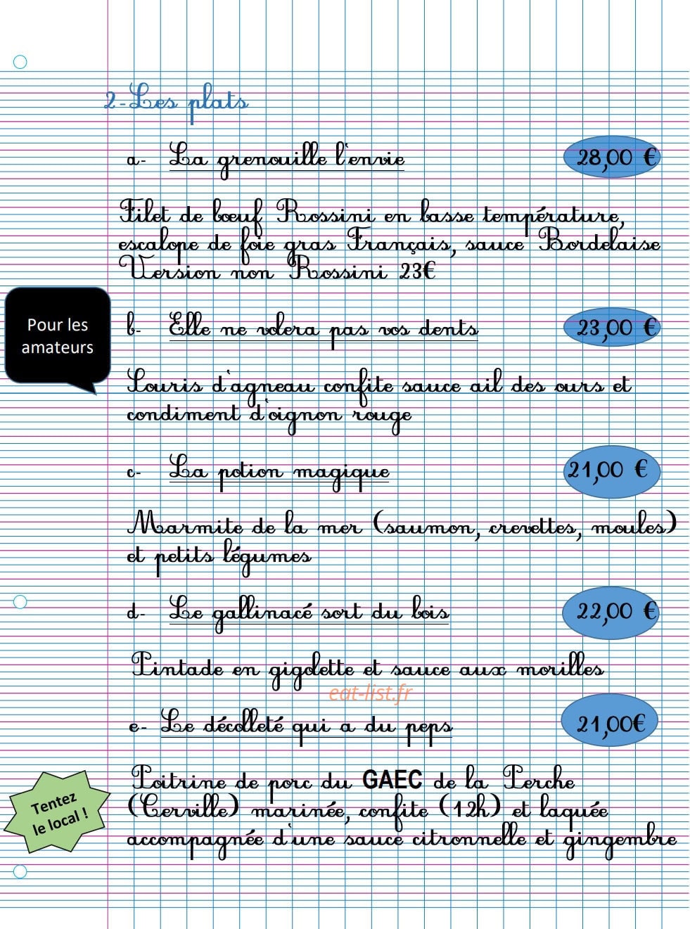 La Récréation — carte page 2