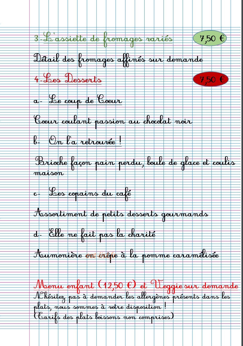 La Récréation — carte page 3