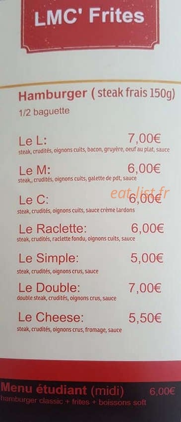 LMC' Frites — carte page 2