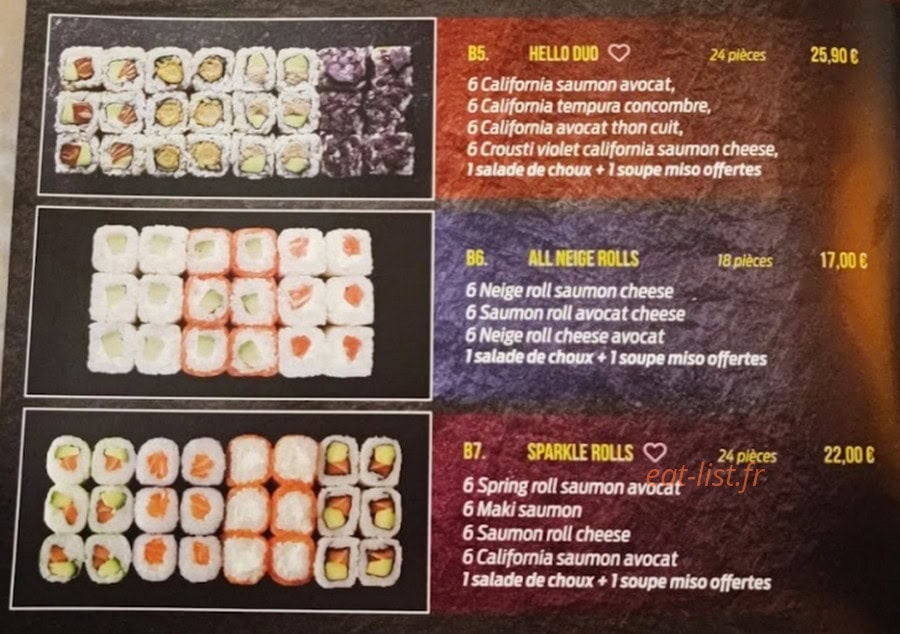 Hello sushi — carte page 3