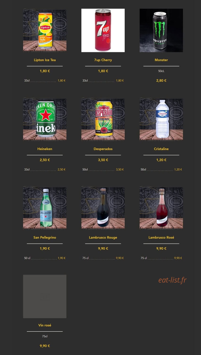 Pizzeria Tempio — carte page 7