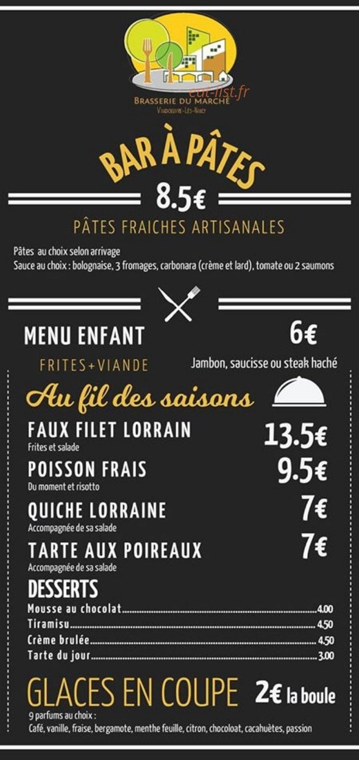 Brasserie du Marché — carte page 1