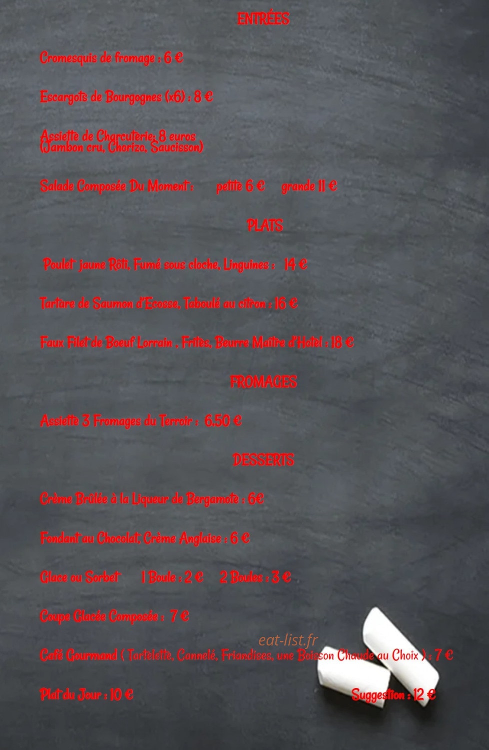 Chez Cess — carte page 1
