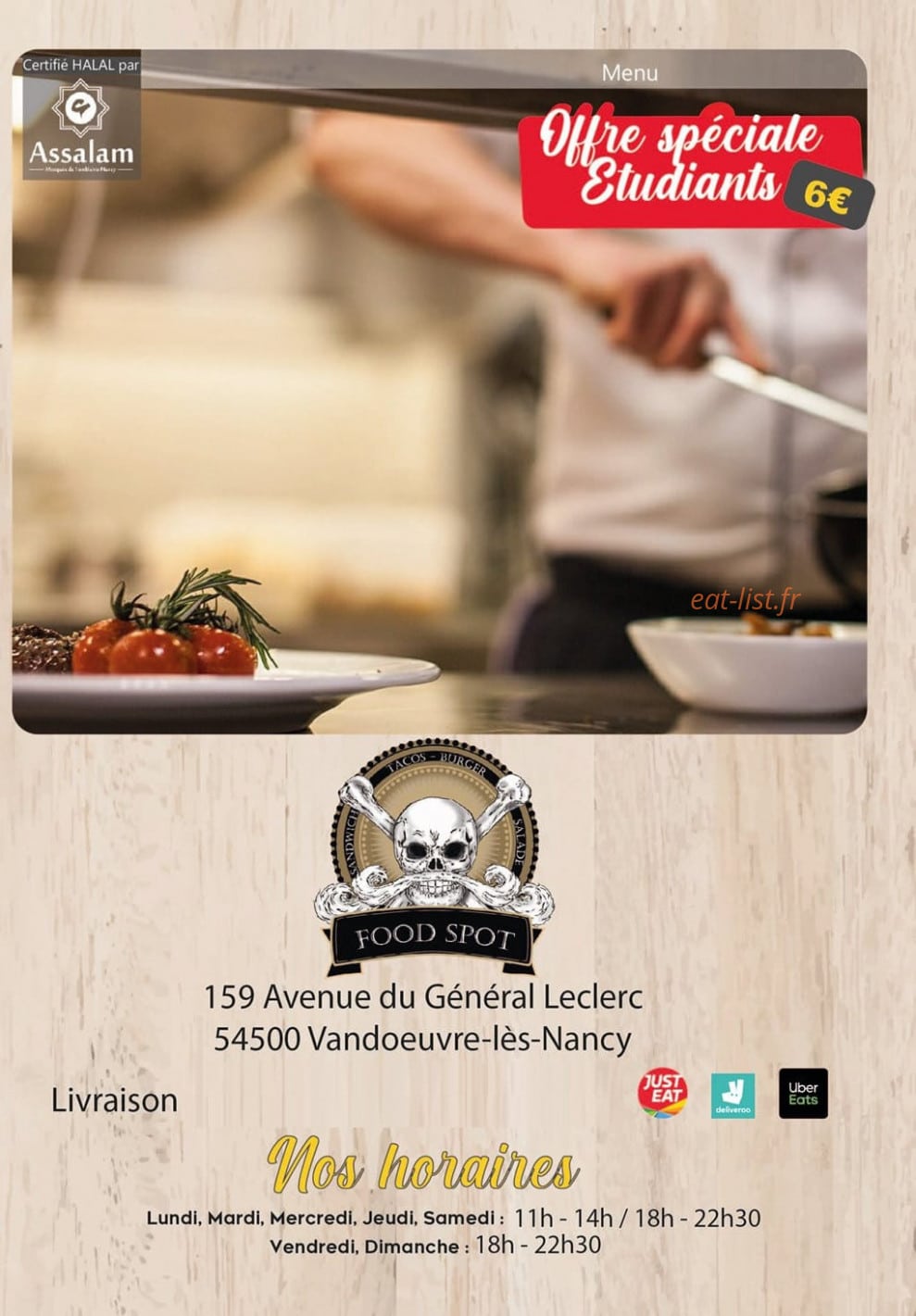 Food Spot — carte page 1