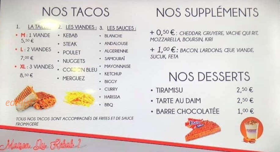 La maison du kebab 2 — carte page 2