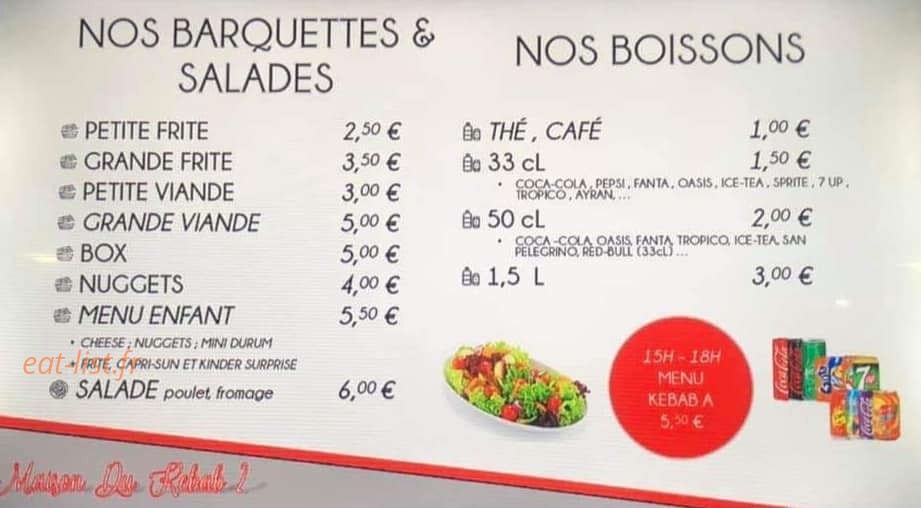 La maison du kebab 2 — carte page 3