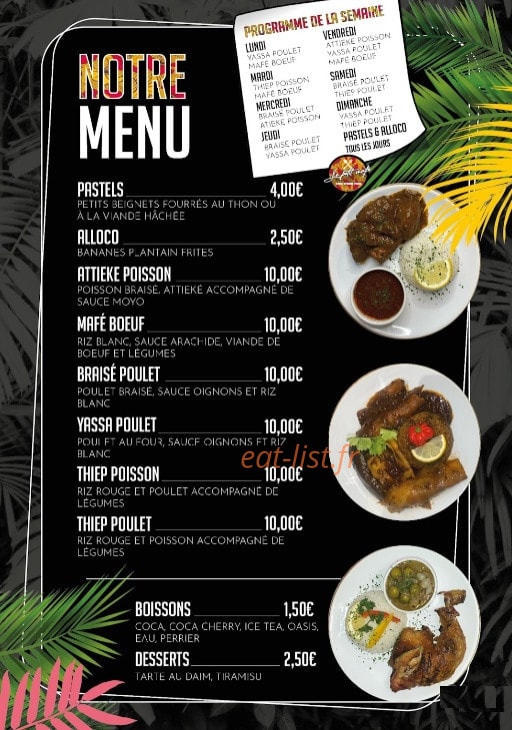 Le Petit Mafé — carte page 1