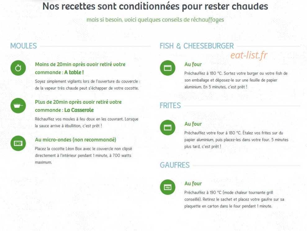 Carte et menu de Léon de Bruxelles à Vandoeuvre les Nancy — Recettes sont conditionnées pour rester chaudes