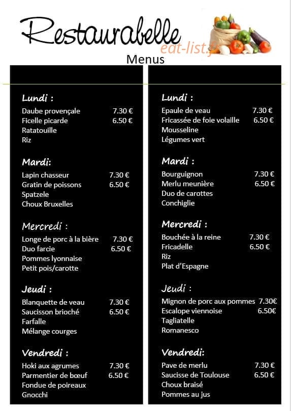 Restaurabelle — carte page 2