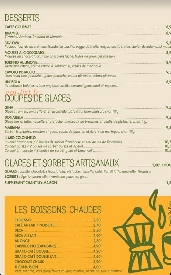 Restaurant Gino — carte page 3