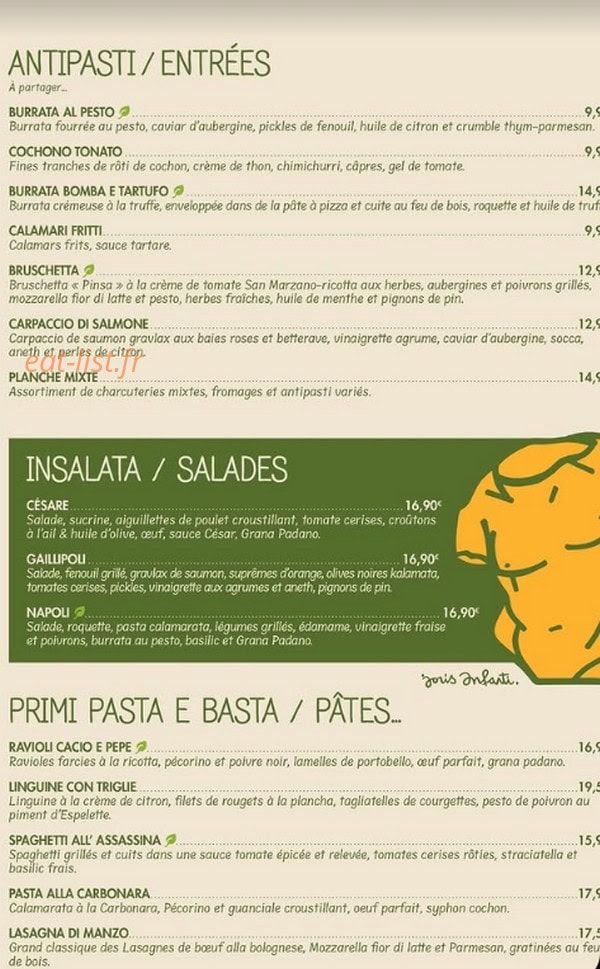 Restaurant Gino — carte page 2