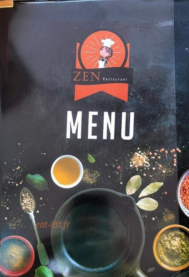 Restaurant ZeN — carte page 1