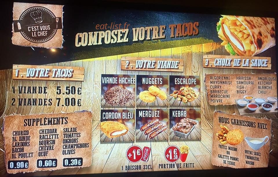 Tacos les Nancy — carte page 1
