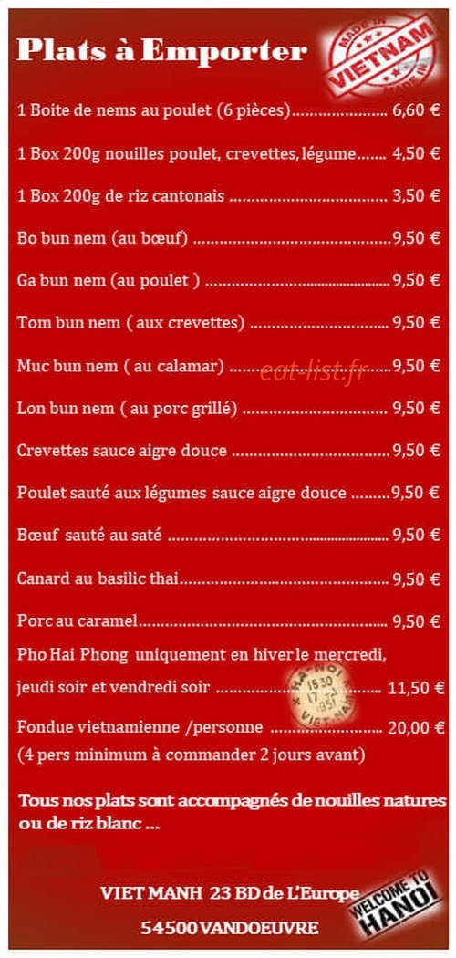 Viet Manh — carte page 1