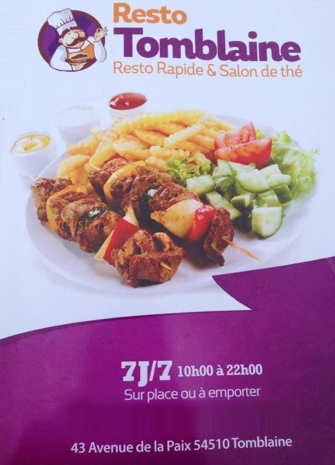 Resto Tomblaine — carte page 1