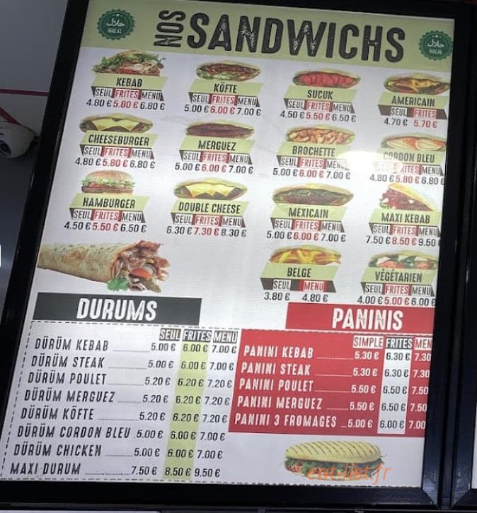 Europe Kebab — carte page 1