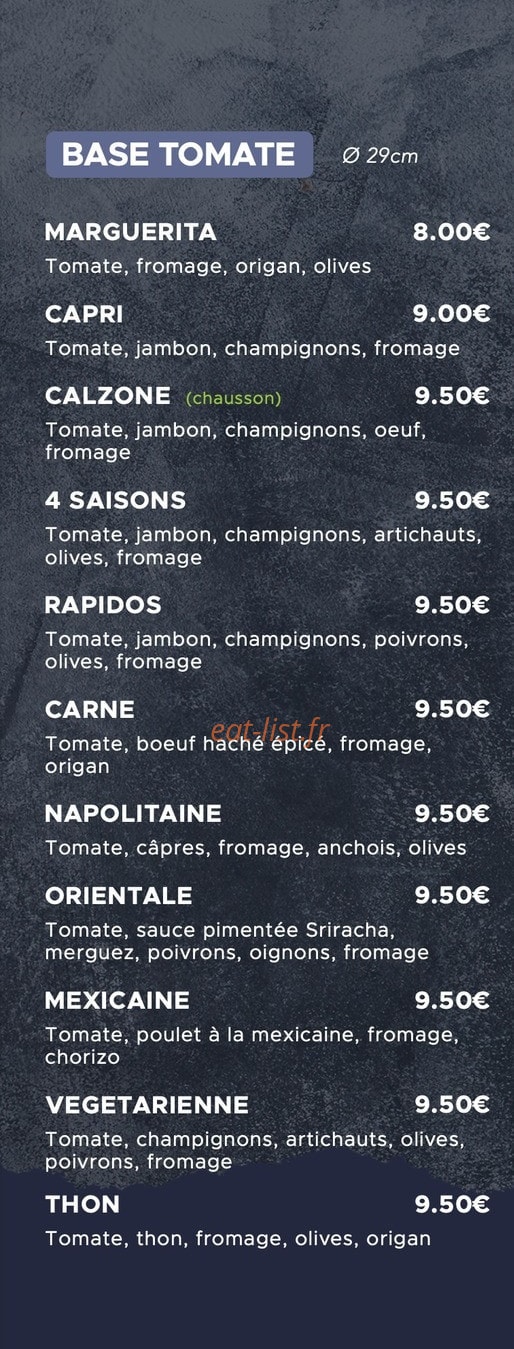 Genero Pizza — carte page 2