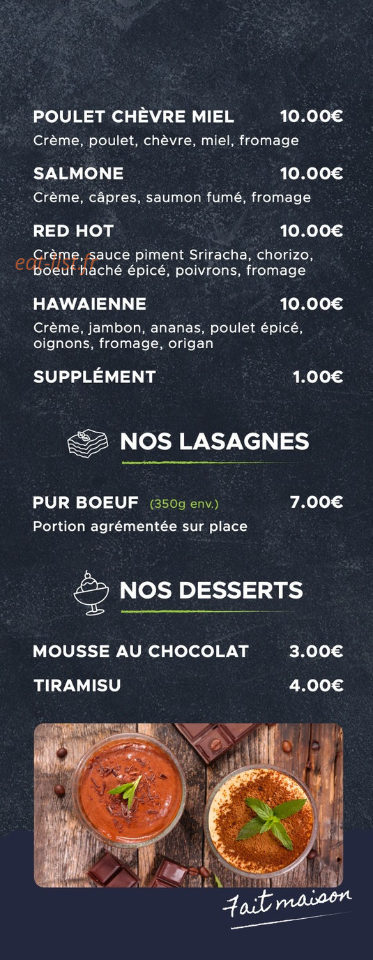 Genero Pizza — carte page 3