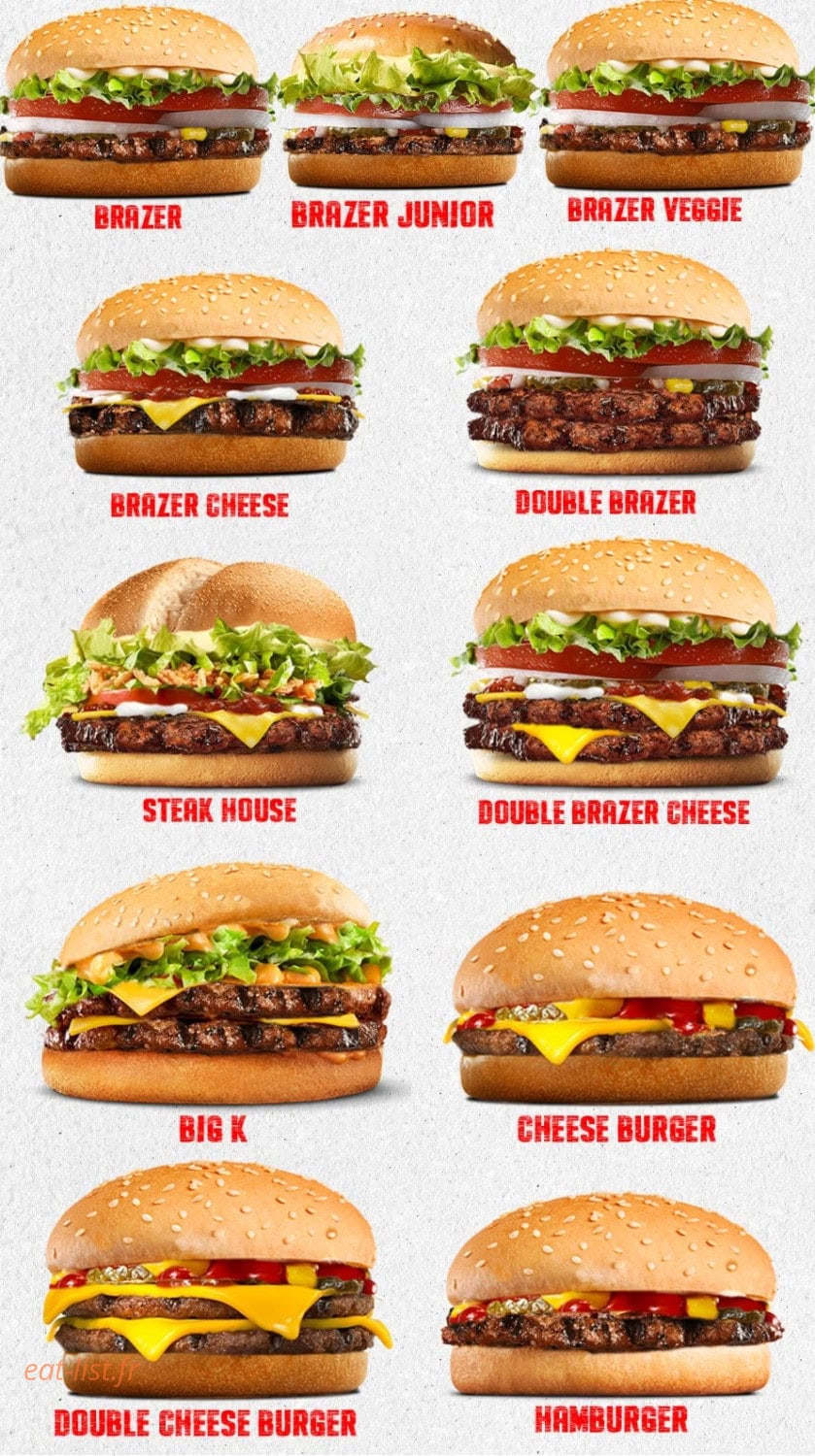 K Burger — carte page 1