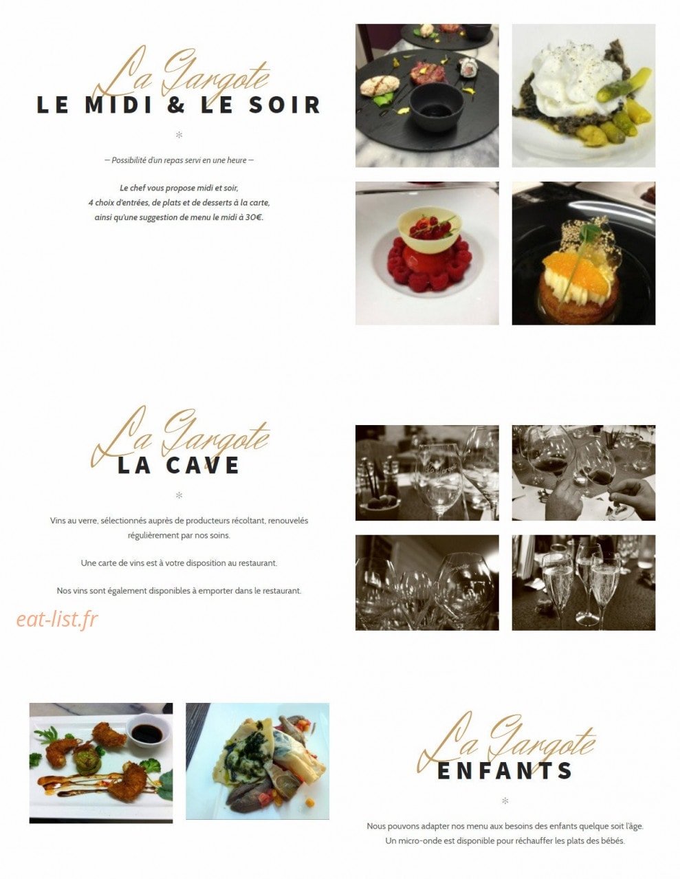 La Gargote — carte page 1