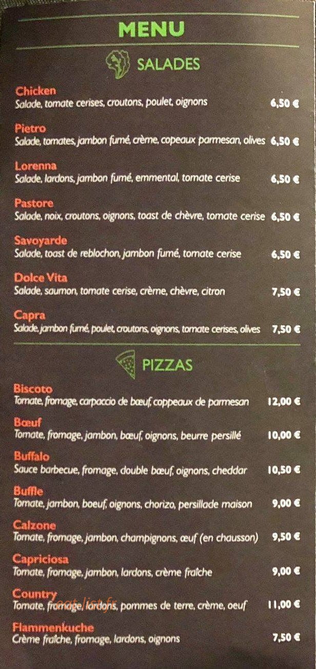 Les Petites Olives — carte page 2