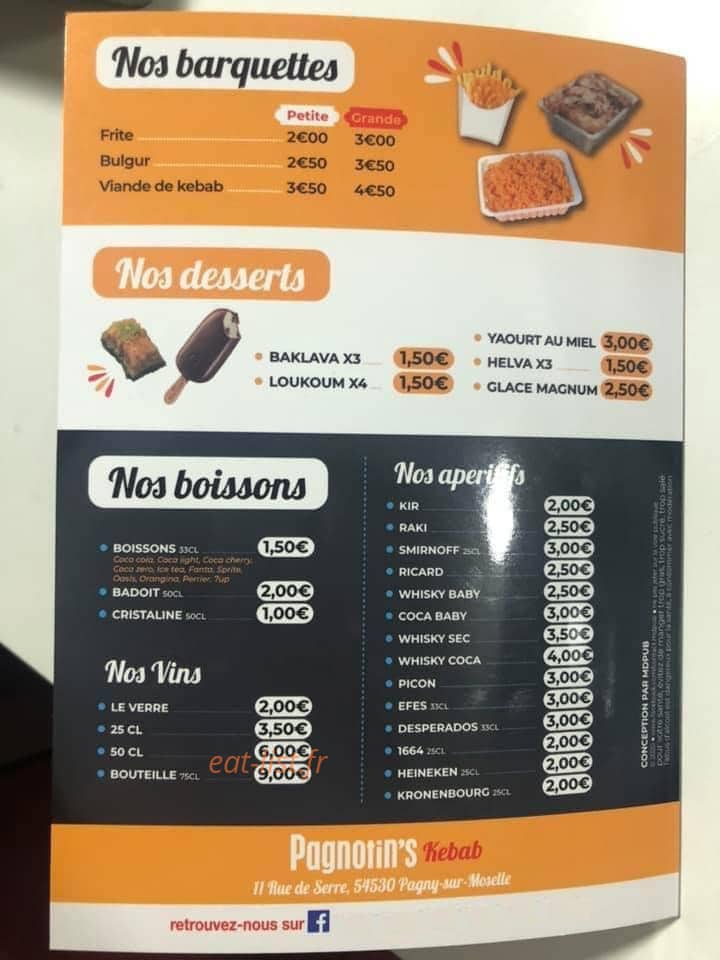 Pagnotin’s Kebab — carte page 4