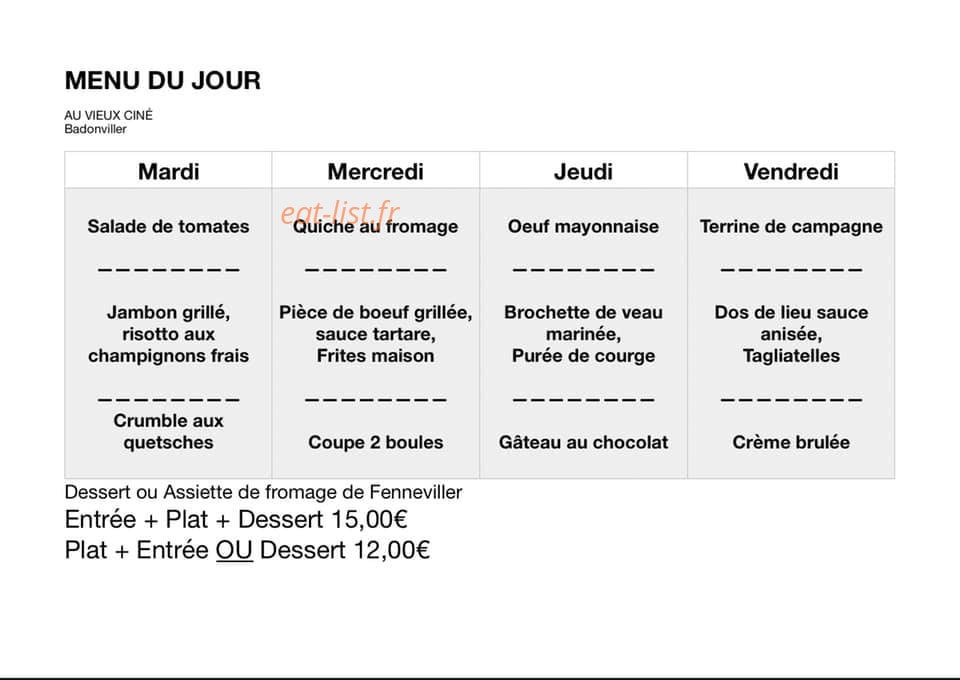 Au vieux ciné — carte page 1