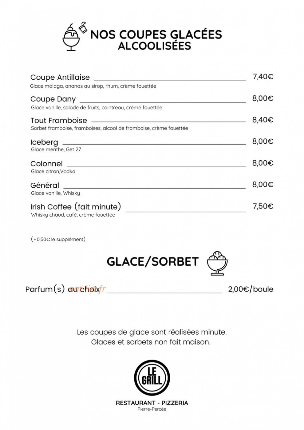 Le grill — carte page 4