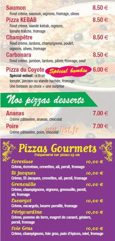 Pizz'Ajo — carte page 3