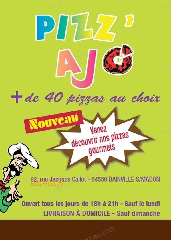 Pizz'Ajo — carte page 1