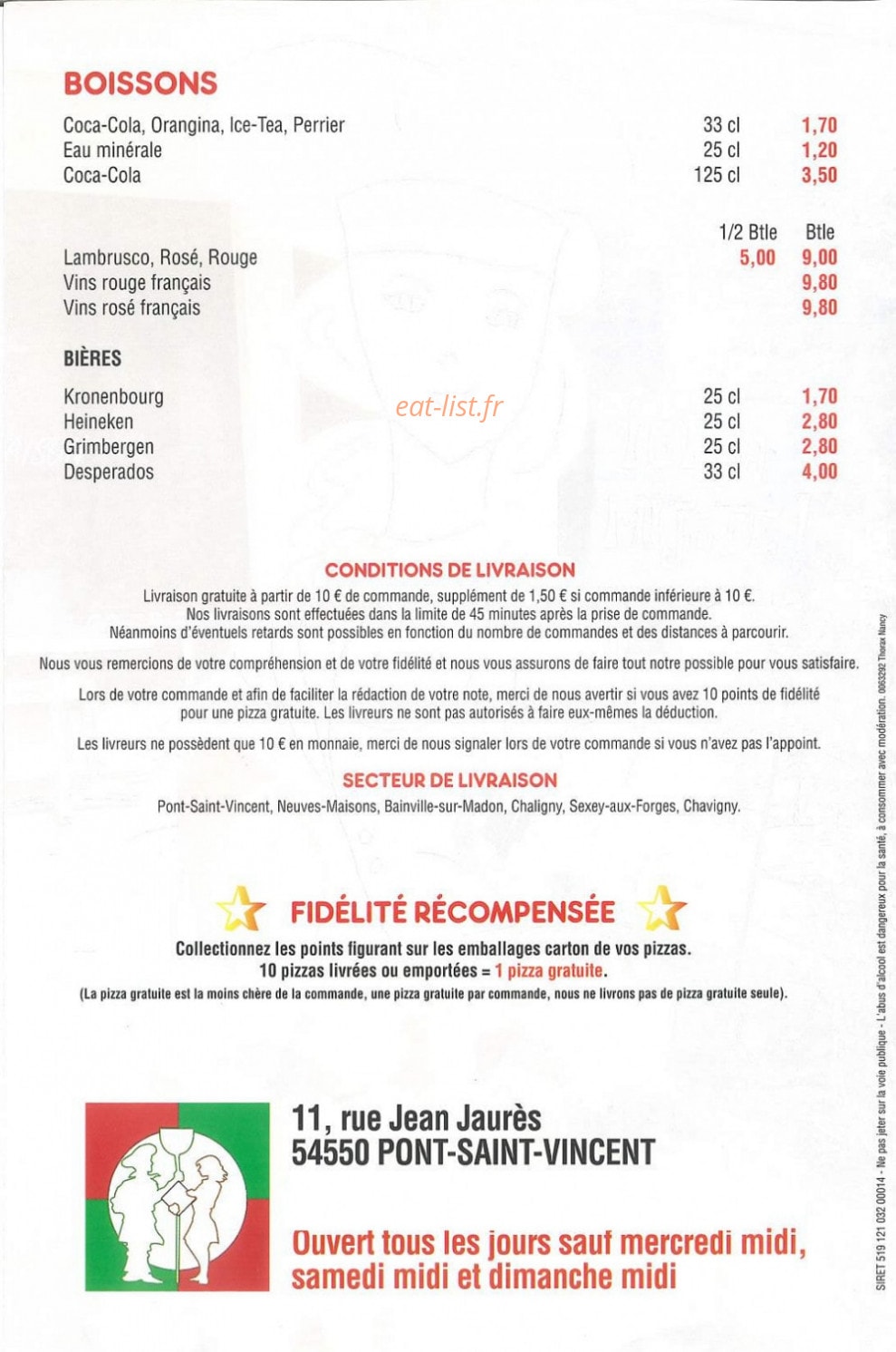 La Pizz des Arcades — carte page 4