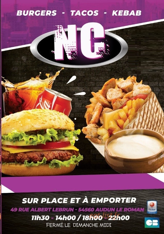 NC restaurant — carte page 1