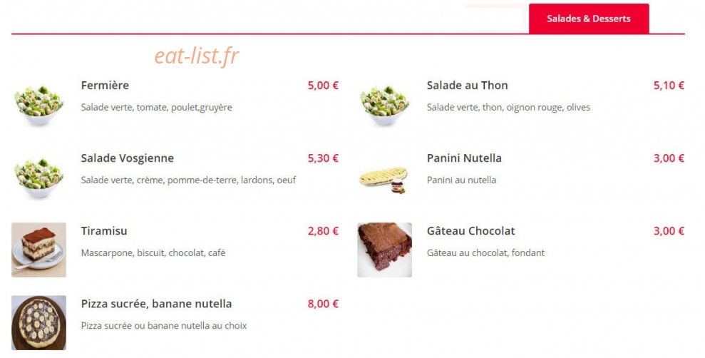 Baba Gusto — carte page 6