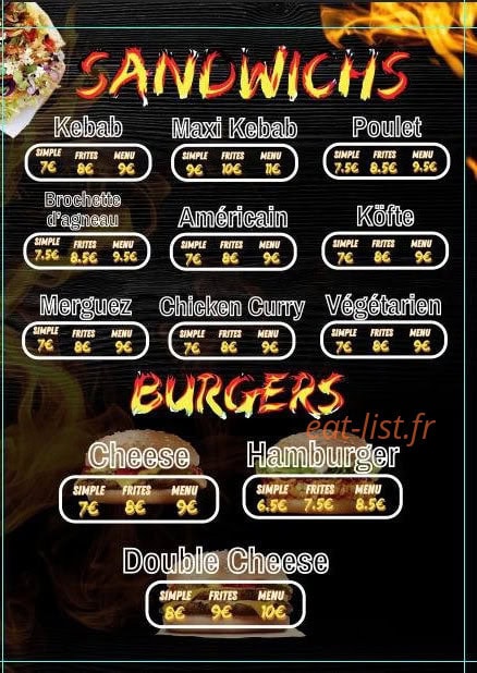 As Kebab — carte page 3