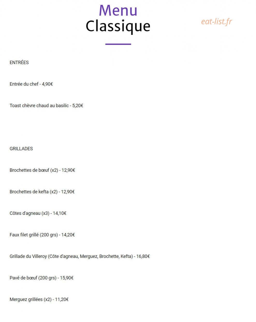 Le Villeroy — carte page 3