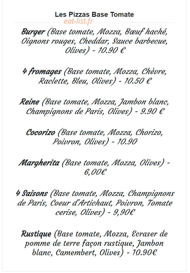 Les 4 Saisons — carte page 1