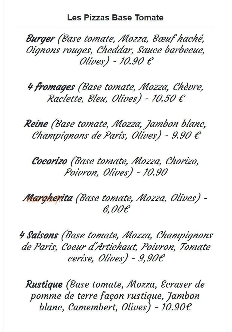 Les 4 Saisons — carte page 1