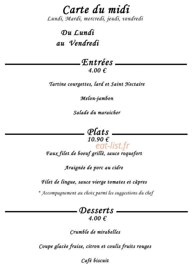 Restaurant Le Flav' — carte page 1