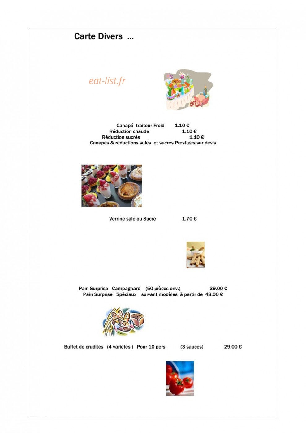 Restaurant Sabatini — carte page 4