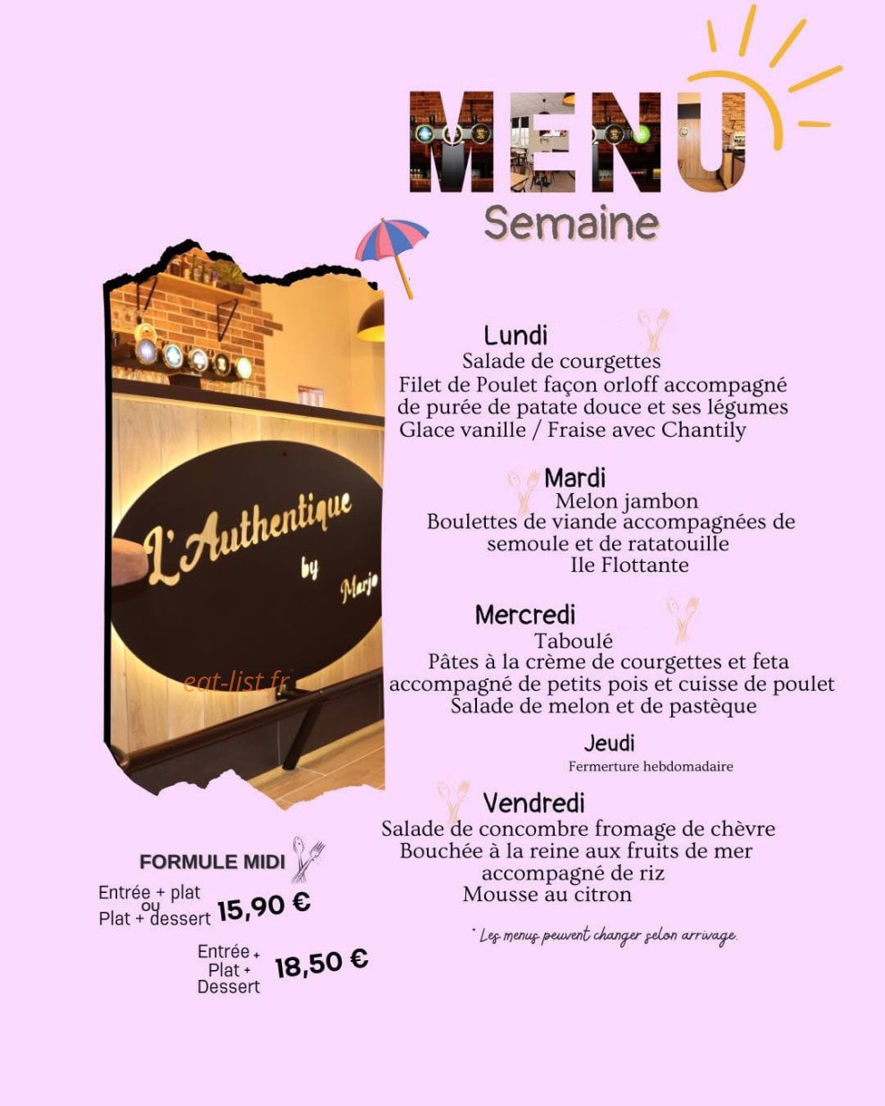 L'Authentique By Marjo — carte page 1