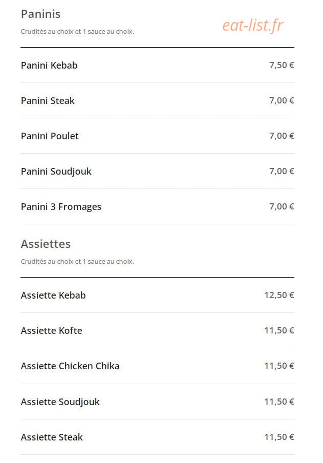 Restaurant Gizem — carte page 6