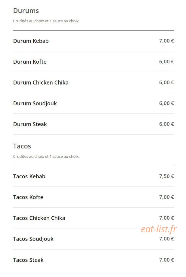 Restaurant Gizem — carte page 5