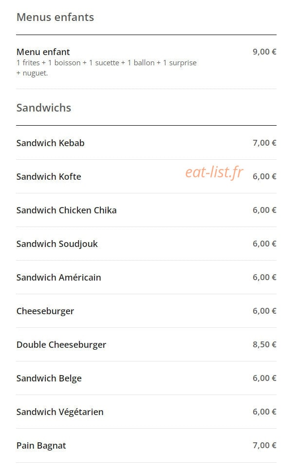Restaurant Gizem — carte page 4