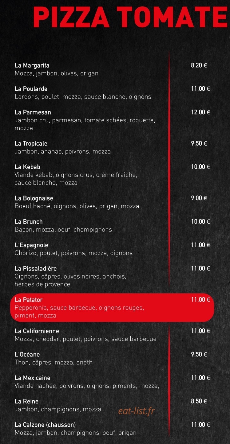 PizzBurg — carte page 1