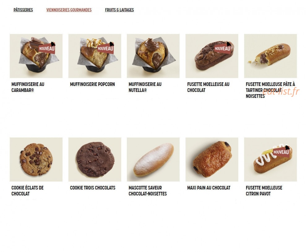 Brioche Dorée — carte page 5