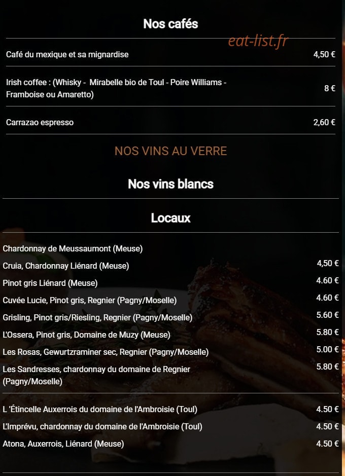 Au Balcon — carte page 4