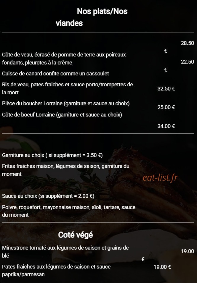Au Balcon — carte page 2