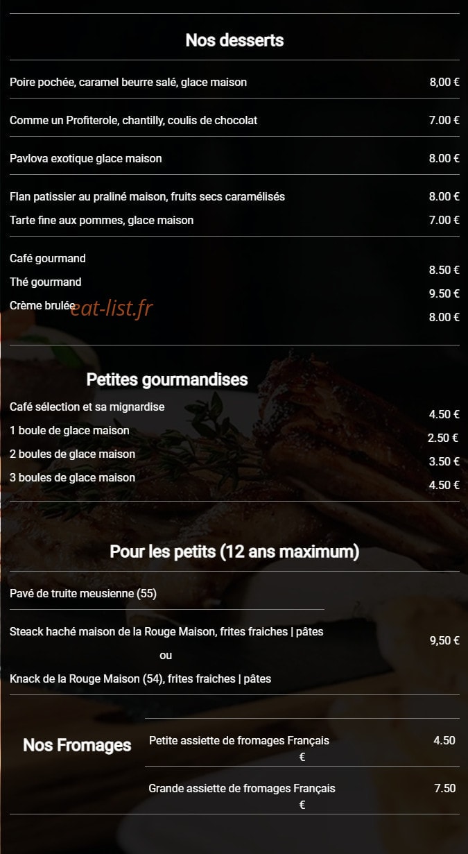 Au Balcon — carte page 3