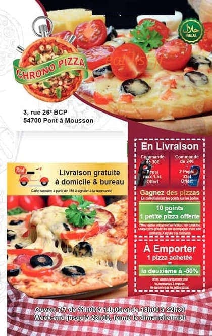 Chrono Pizza — carte page 1