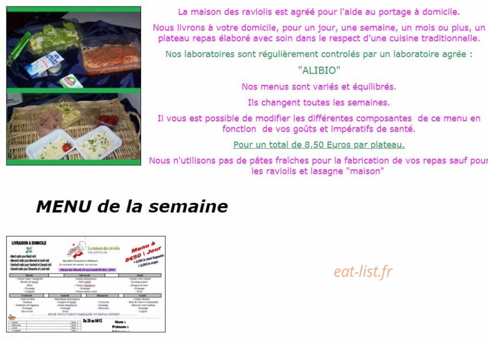 La maison des raviolis — carte page 20